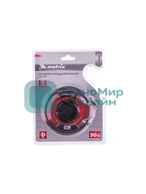 Рулетка геодезическая Matrix 30 м х 12,5 мм, закр. корп., стальная лента, односторон. шкала, PRO