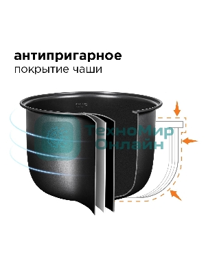 Мультиварка Redmond RMC-M36 сталь/черный