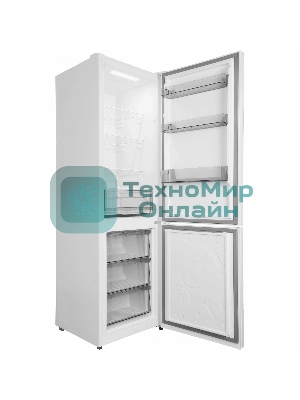 Холодильник Hyundai CC35083F белое стекло двухкамерный 240/95л морозилка снизу, No Frost