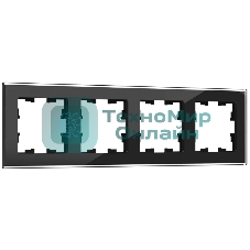 Рамка 4-местная IEK BRITE РУ-4-2-БрЧ (BR-M42-G-K02) стекло черный