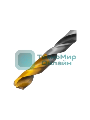 Сверло спиральное по металлу Denzel 7,0 x 109мм, Р6М5, Golden Tip, многогранная заточка