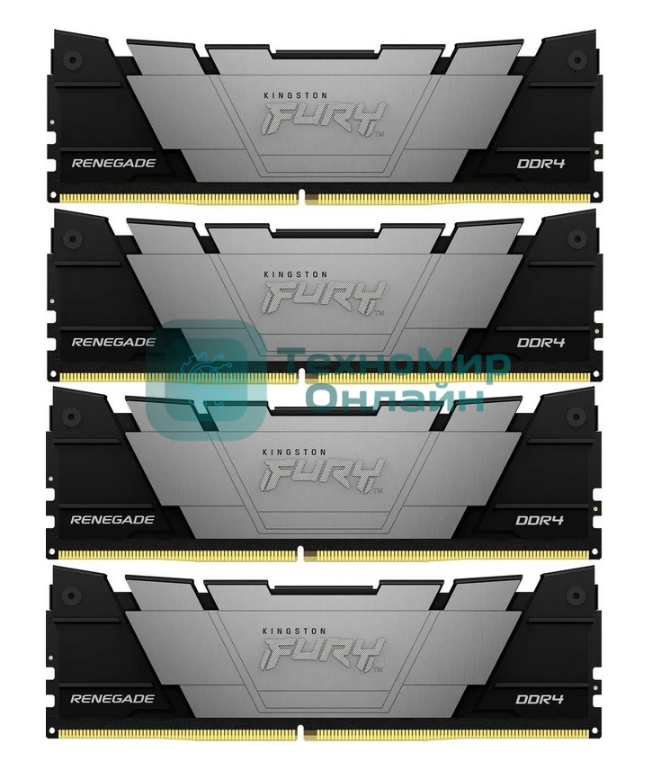 Оперативная память Kingston Fury Renegade, DDR4, 32GB (4x8GB), 3600MHz, CL16, DIMM, черный, радиатор