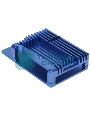 Корпус Qumo Aluminum case with double black fans, Raspberry Pi 4, blue(RS008)