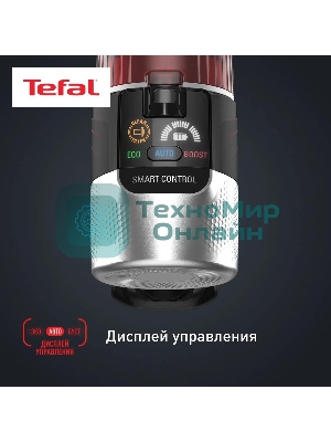 Пылесос вертикальный Tefal X-Force Flex TY2079WO черный/красный, питание от аккумулятора, 100 Вт, уборка сухая, пылесборник 0.4 л