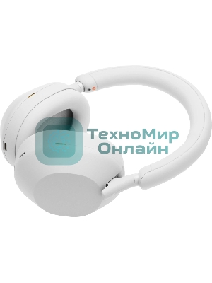 Беспроводные/проводные наушники Sony WH-1000XM5 белый, полноразмерные, Bluetooth + проводной, активное шумоподавление, до 30 ч