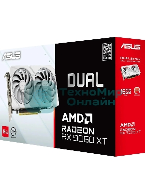 Видеокарта Asus DUAL-RX9060XT-16G-WHITE белый
