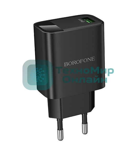 Сетевое зарядное устройство BOROFONE (6941991120428) BA95A 1USB 3.0A QC3.0 18W, черный