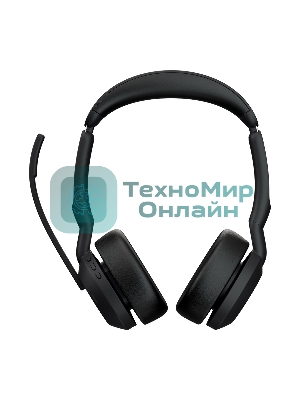 Гарнитура Jabra Evolve2 55 чёрный, беспроводная, Bluetooth, до 18 ч + стойка