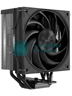 Кулер для процессора SAMA A40 (240W, 4-pin PWM, 152мм, 4x6мм, 1x120мм, 78CFM, 29dBA, 2200RPM, S: 1851/1700/1200/115X, AM5/AM4, черный)