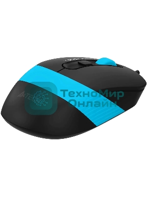Мышь проводная A4Tech Fstyler FM10S черный/голубой, 1600 dpi, USB, кнопки - 4