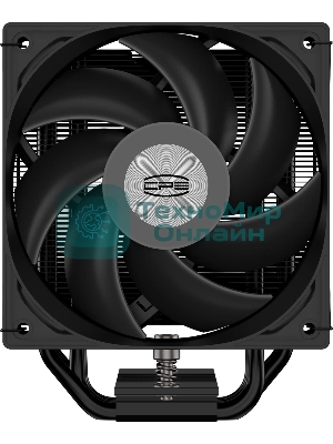 Кулер для процессора PCCooler RT500 BK (240W, 4-pin PWM, LED temp., 152мм, Al/Cu, 5x6мм, 1x120мм, 73.32CFM, 34.9dBA, 2200RPM, S: 1851/1700/1200/115X, AM5/AM4, черный)