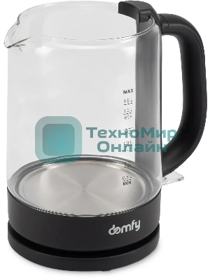 Чайник электрический Domfy DSB-EK304 1.7л. 2200Вт черный (корпус: стекло)