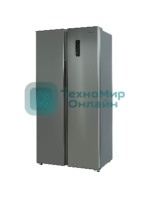 Холодильник Бирюса SBS 400 I нержавеющая сталь двухкамерный 232/168 л морозилка слева, No Frost, Side-by-side