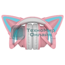 Беспроводные/проводные наушники Party Cat mini BT 0051 розово-голубой, накладные, Bluetooth + проводной, кошачьи ушки, до 10 ч
