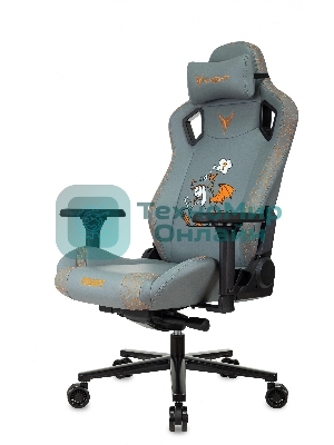 Кресло игровое Knight Craft Dragon серый эко.кожа крестов. металл