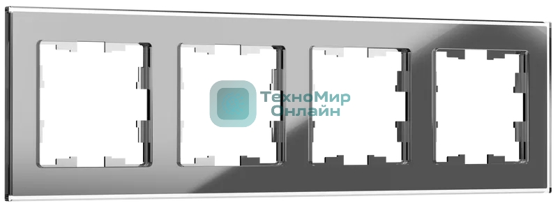 Рамка 4-местная IEK BRITE РУ-4-2-БрСе (BR-M42-G-K03) стекло серый