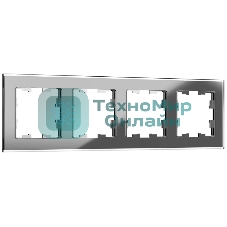 Рамка 4-местная IEK BRITE РУ-4-2-БрСе (BR-M42-G-K03) стекло серый