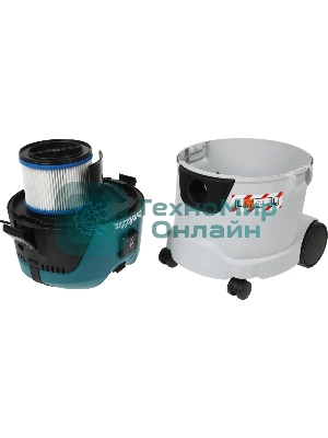 Строительный пылесос Makita VC2512L серый, 1000 Вт, уборка сухая/влажная, пылесборник мешок/контейнер, 25 л