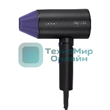 Фен Polaris PHD-2120 TI черный/фиолетовый, 2400 Вт, компактный, ионизация