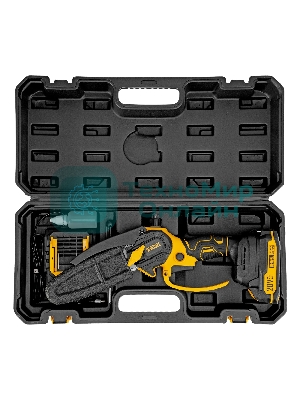 Цепная мини-пила аккумуляторная бесщет. Denzel CCS-150, шина 150 мм, Li-Ion, 20 В