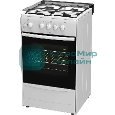 Плита газовая Darina 1B GM 441 005 W белый/черный, конфорок 4 шт, духовка 50 л, 50 см x 85 см x 51 см