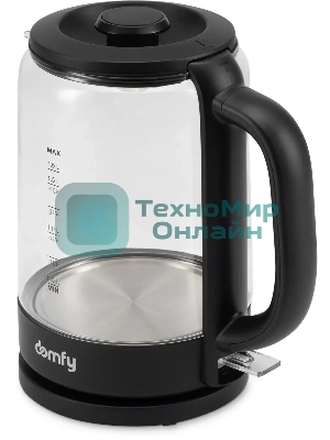 Чайник электрический Domfy DSB-EK304 1.7л. 2200Вт черный (корпус: стекло)
