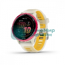 Умные часы Garmin Forerunner 570 слоновая кость, малиновый безель, ремешок манго 42мм