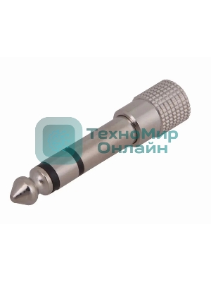 Переходник аудио Rexant (штекер 6,3 мм стерео - гнездо 3,5мм стерео), металл