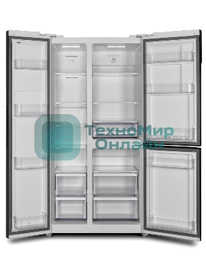 Холодильник Hyundai CS6073FV белое трехкамерный Side by Side 329/223л морозилка сбоку No Frost, Side by Side