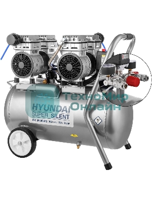 Компрессор поршневой Hyundai HYC 30250LMS безмасляный 300л/мин 50л 2000Вт серебристый/черный