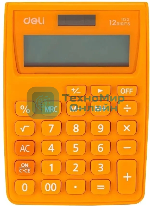 Калькулятор настольный Deli E1122/OR оранжевый 12-разр.
