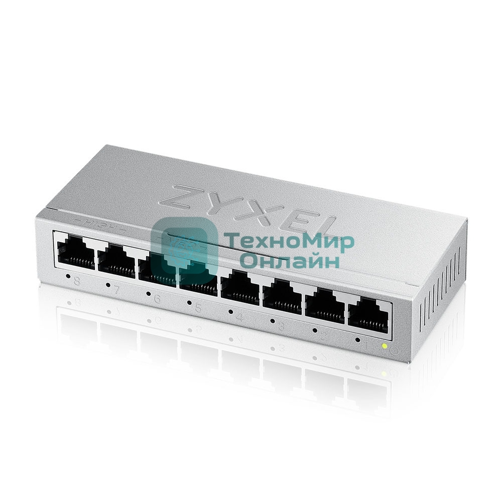 Коммутатор Zyxel GS-108B v5, 8 портов 1000 Мбит/с, настольный, металлический корпус