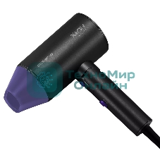 Фен Polaris PHD-2120 TI черный/фиолетовый, 2400 Вт, компактный, ионизация
