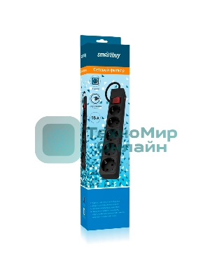 Сетевой фильтр Smartbuy (SBSP-5-30-K) 5 гн х 3,0 м черный