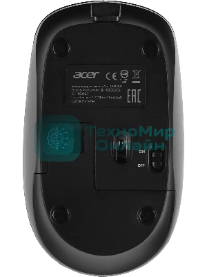 Мышь беспроводная Acer OMR307 черный, 1600 dpi, радиоканал, USB, кнопки - 4