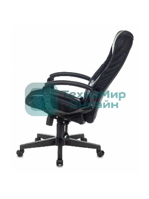 Кресло Бюрократ Zombie 9 черный/серый, экокожа, 120 кг, механизм качания