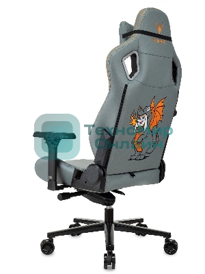 Кресло игровое Knight Craft Dragon серый эко.кожа крестов. металл