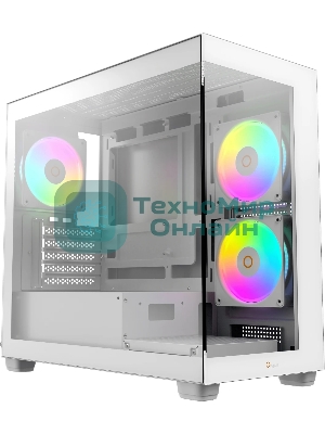 Компьютерный корпус Case Ocypus Gaммa C52 WH ARGB mATX/win/white/3 ARGB fans/no PSU/Tempered Glass