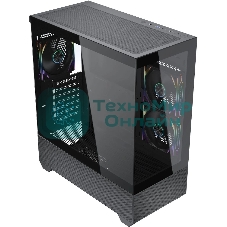 Компьютерный корпус Accord ACC-EL1B TG черный без БП ATX 2xUSB2.0 1xUSB3.1 audio