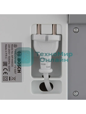 Мясорубка электрическая Bosch MFW 66020 белый/серый, 1800 Вт, 3.0 кг/мин, реверс, защита от перегрузки, насадки - 5