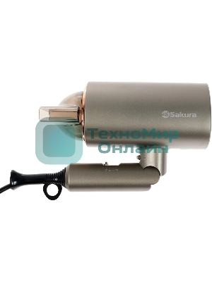 Фен SAKURA SA-4043BR коричневый, 2000 Вт, компактный