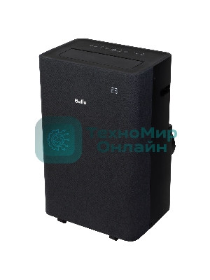 Кондиционер мобильный Ballu Velure BPAC-12 EW/N6 12000 BTU, 30 м², 50 дБ, охлаждение, осушение, черный