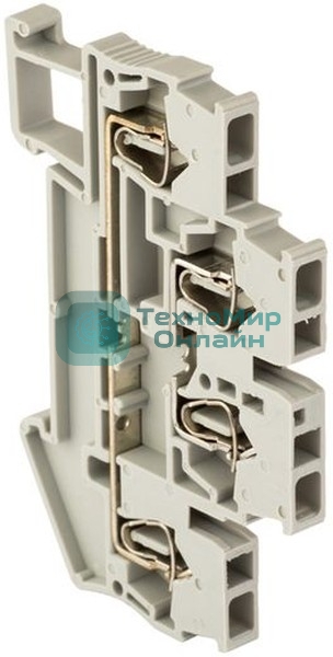 Колодка клеммная JXB-ST-4 32А двойная самозажимная сер. PROxima EKF plc-jxb-st-4-4-2