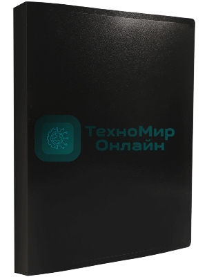 Папка на 4-х кольцах Silwerhof Eco A4, пластик, 0.5мм, черный