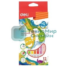 Карандаши цветные Deli Color Emotion EC00700 EC00700, липа, 12 цветов, коробка европодвес