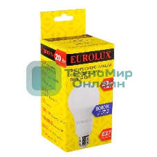 Лампа светодиодная EUROLUX LL-E-A70-20W-230-6K-E27 груша