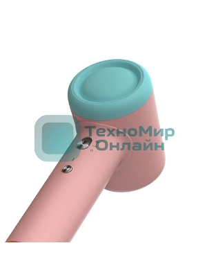 Фен Deerma DEM-CF51W розовый/бирюзовый, 1400 Вт, компактный, ионизация