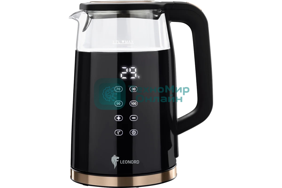 Чайник электрический LEONORD LE-1511 1,7 л, 2200 Вт, двойной корпус, черный