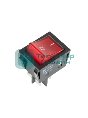Выключатель клавишный Rexant 250V 25А (4с) ON-OFF красный с подсветкой
