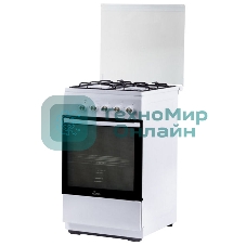 Плита комбинированная Flama L FK 1412 белый, конфорок 4 газовых, духовка 50 л, 50 см x 85 см x 60 см